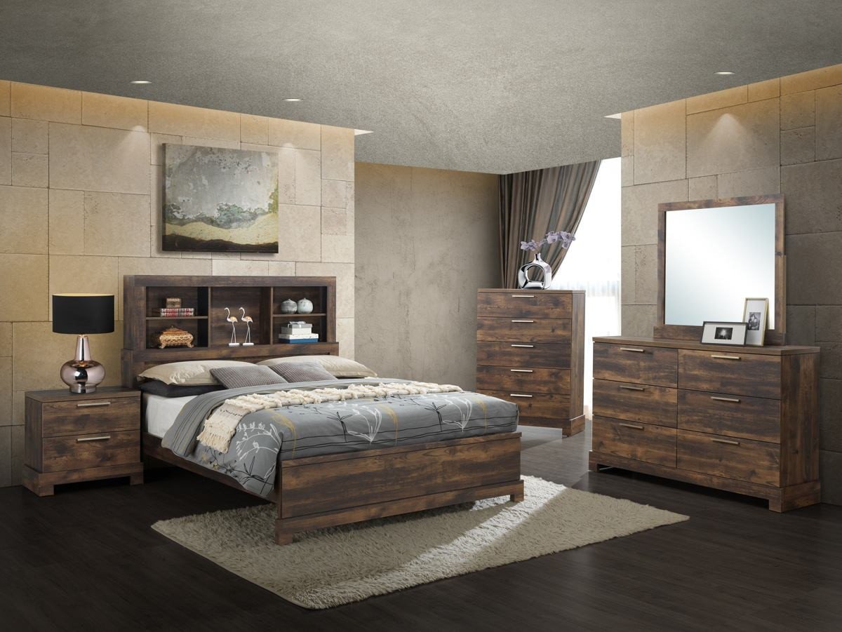 Full Size Bedroom Set Elegant New Classic Furniture Campbell 5pc Bookcase Bedroom Set In Ranchero