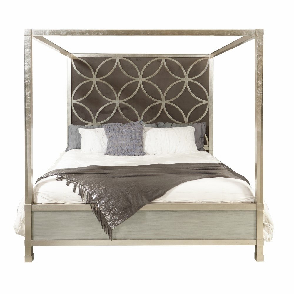 Full Size Bedroom Suite Lovely Pulaski Velvet Quatrefoil King Canopy Bed D199 Br K4