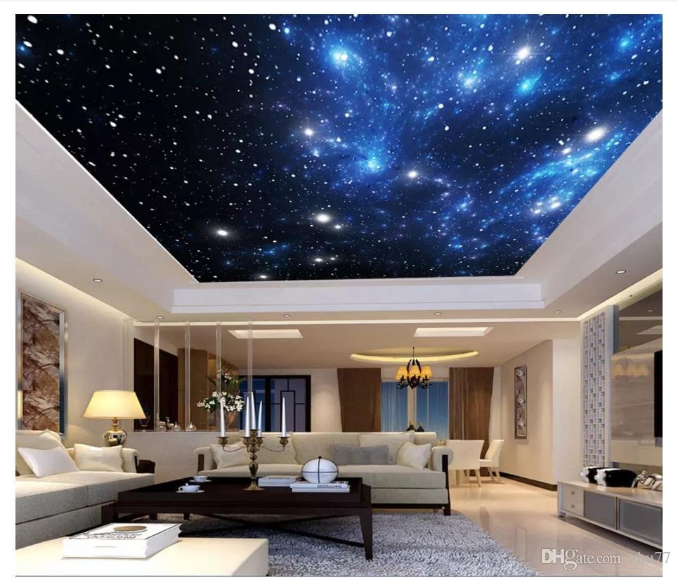 Galaxy Wallpaper for Bedroom Lovely Custom 3d Ceiling Photo Wall Paper Fantasy Universe Starry Sky Hotel Lobby Zenith Ceiling Mural Decorative Painting