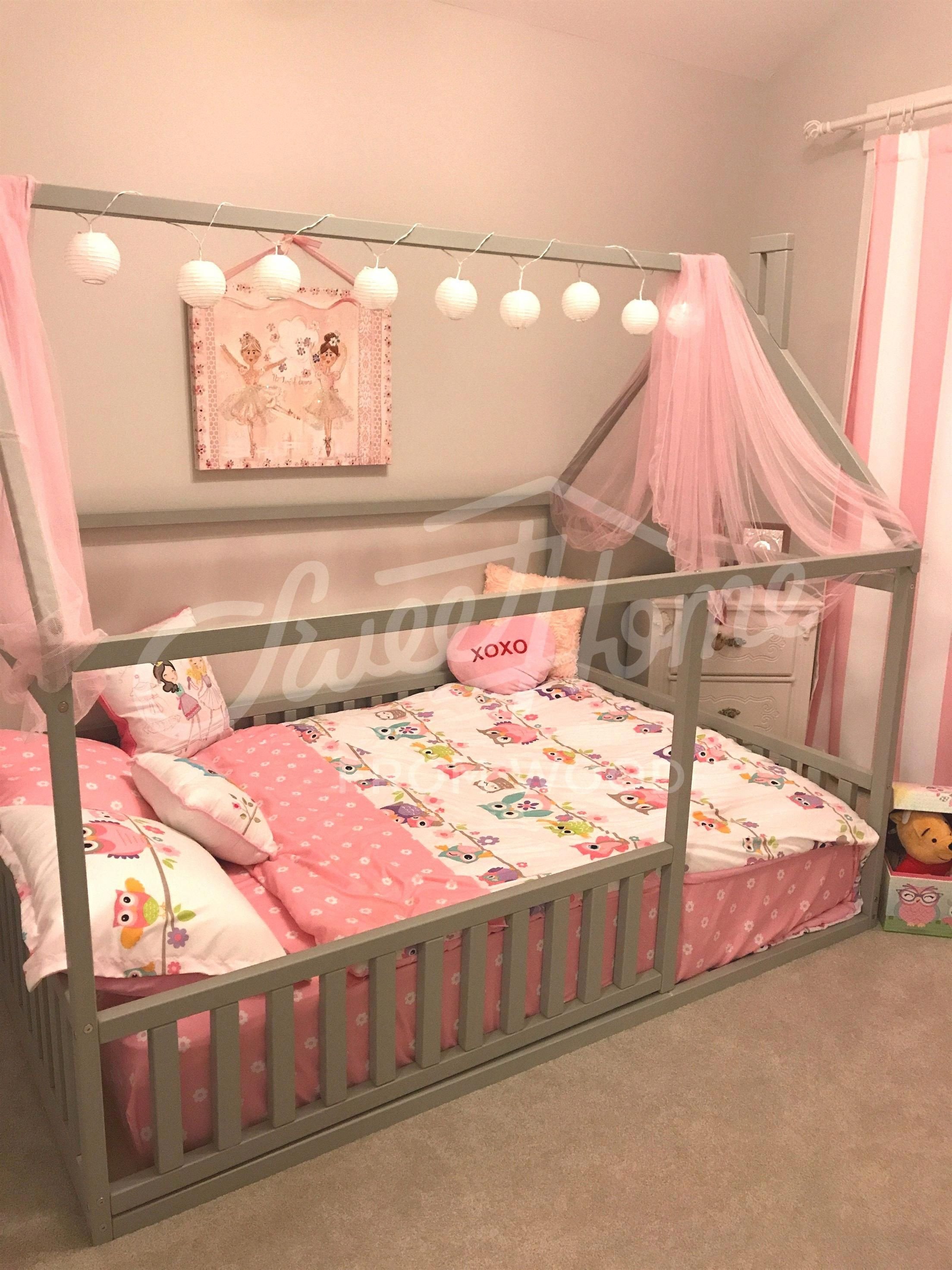 Girl Canopy Bedroom Set Unique toddler Furniture Teepee Kids Home Bed Full Double Size