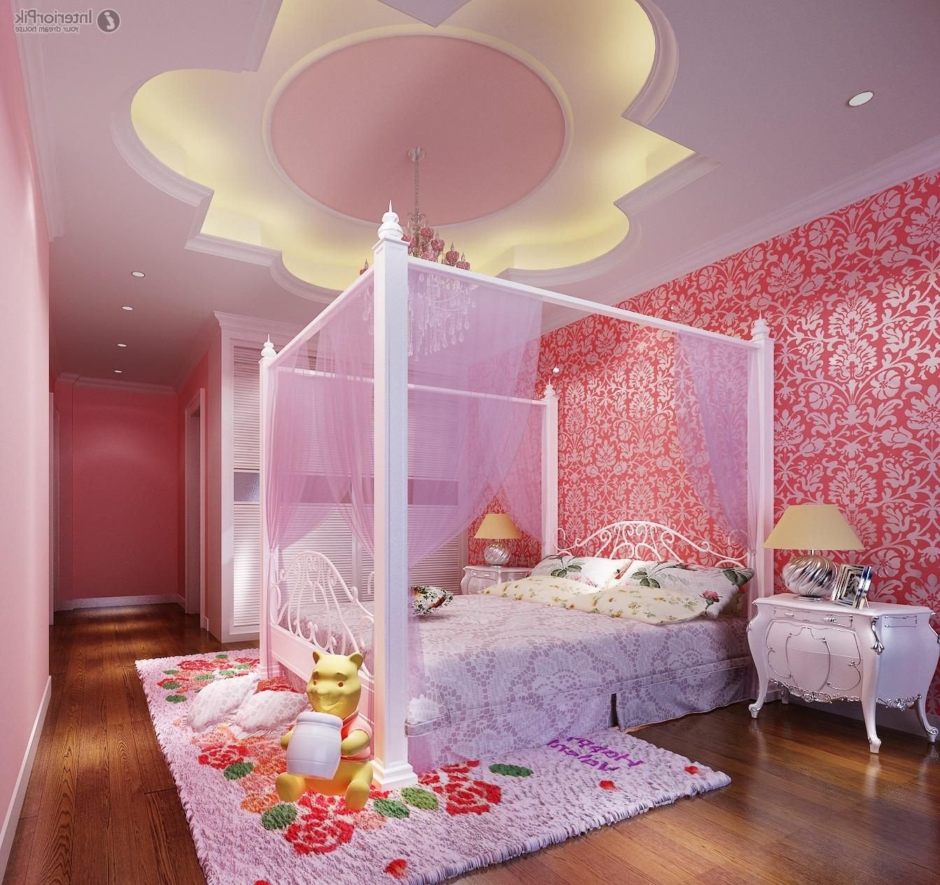 Girls Bedroom Ceiling Light Beautiful Amazing Girls Bedroom Decoration with Led Lighting In Floral