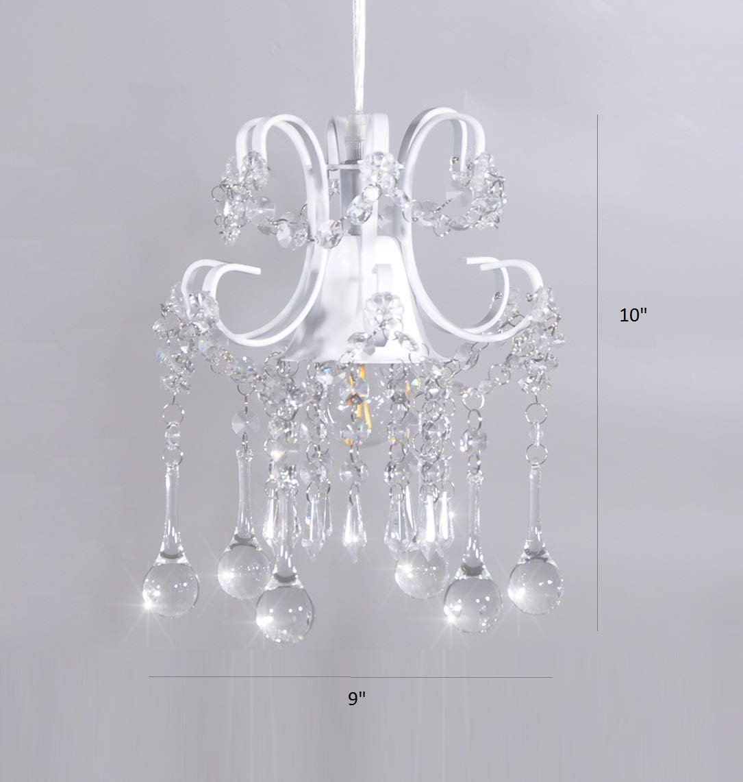 Girls Bedroom Ceiling Light Unique Mini Style Crystal Chandelier Pendant Light White 1 Light