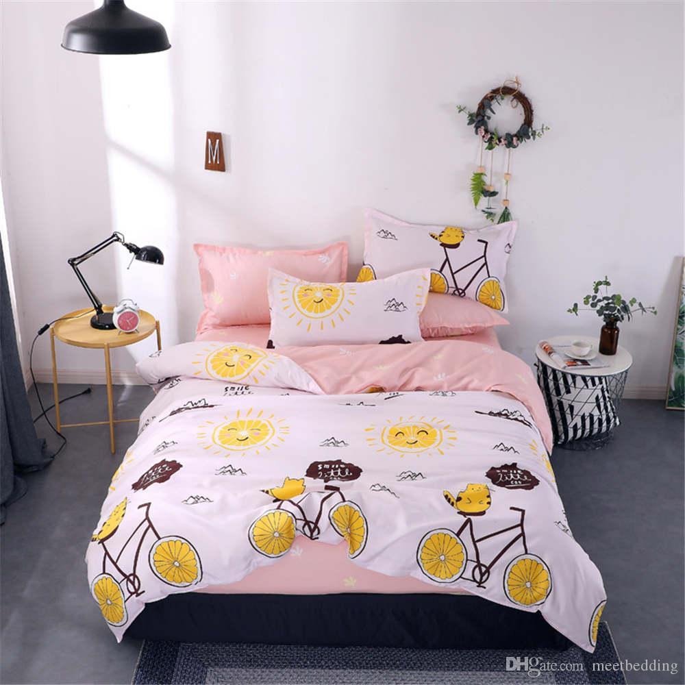 Girls Full Size Bedroom Set Lovely High Quality Cbedding Set Twin Full Queen Size with Pillowcase Duvet Cover Set 2 Gift for Girls Kids Bed Cover Suit Custom Bedding Baseball Bedding