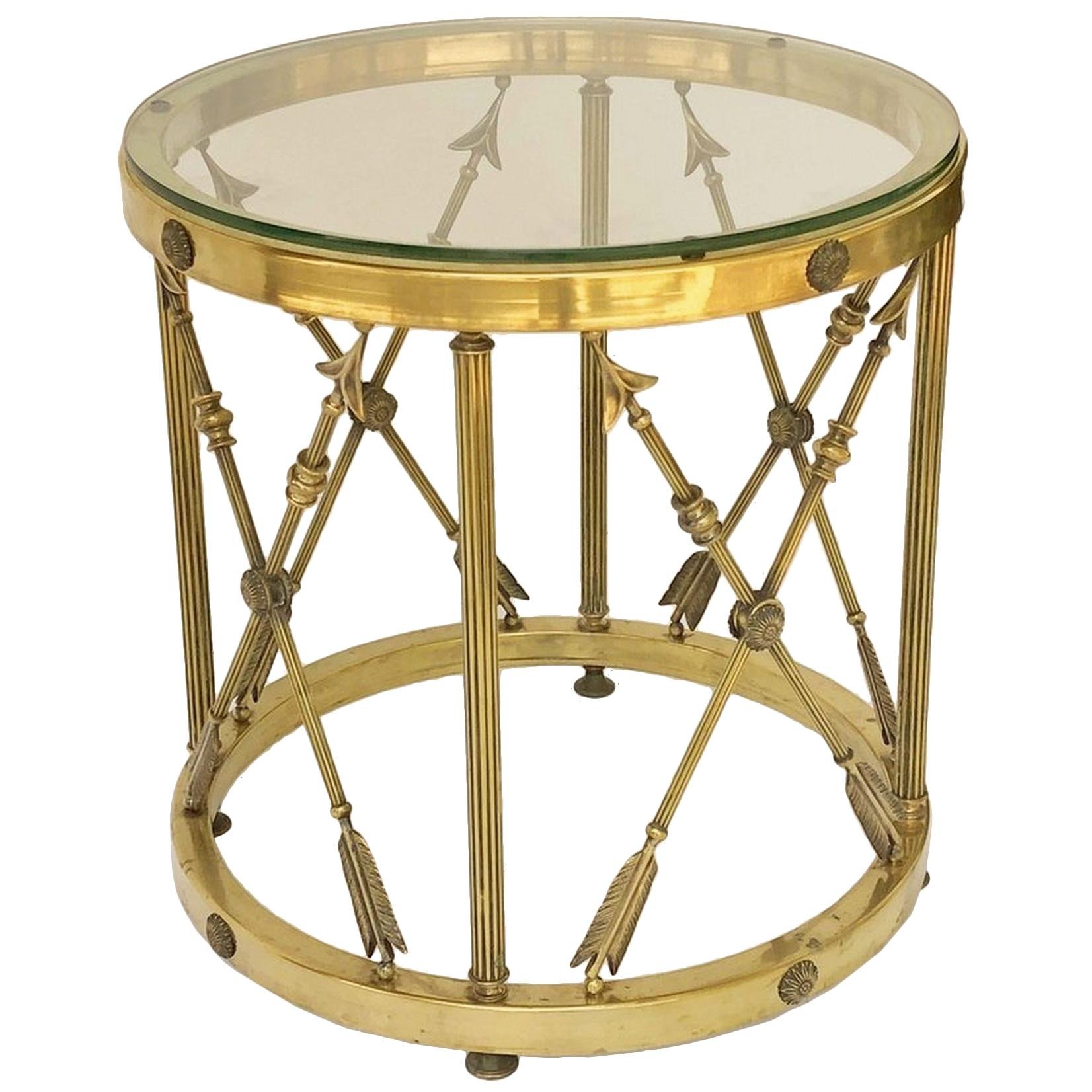 Glass Side Tables for Bedroom Elegant Round Brass and Glass English Occasional Table