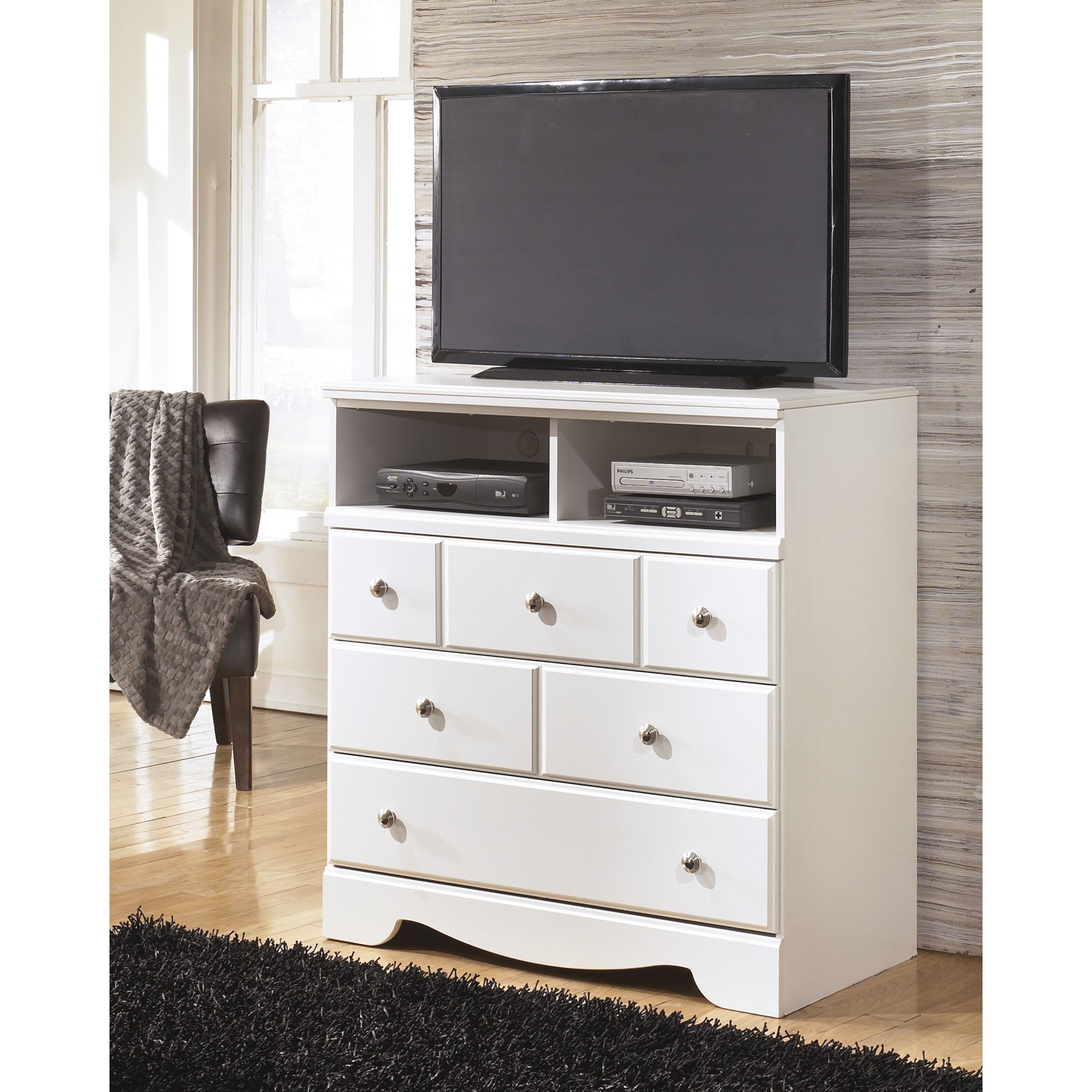 Good Size Tv for Bedroom Unique Signature Designs by ashley Weeki White Media Chest