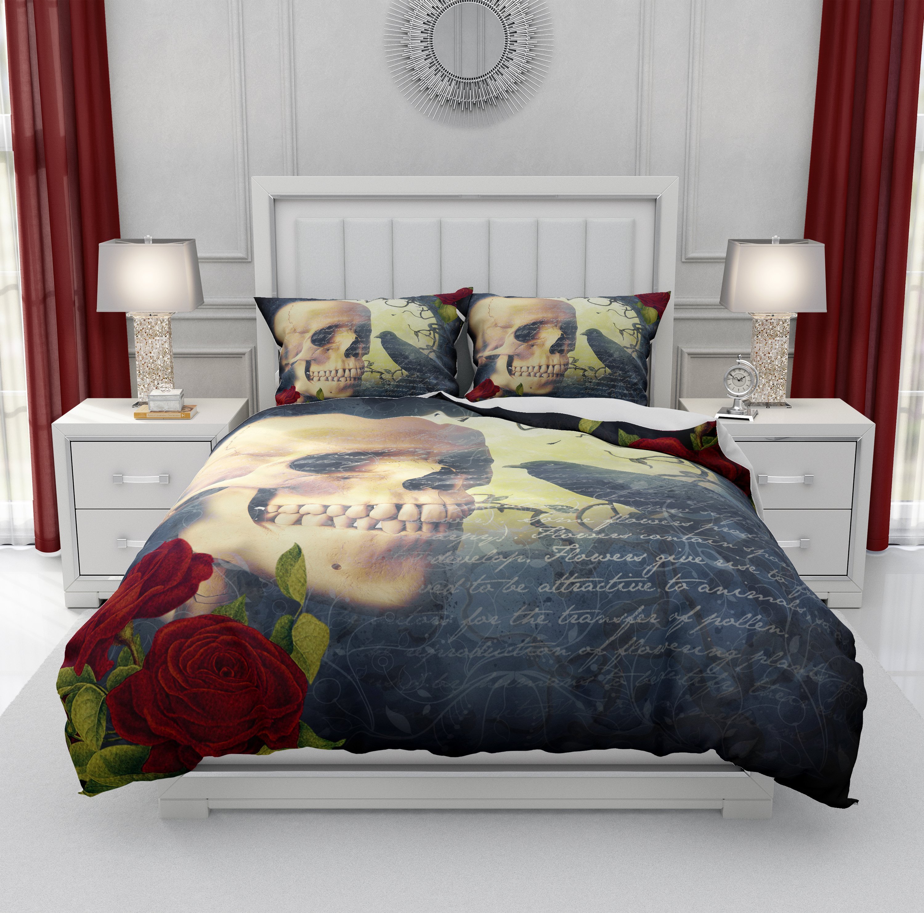 Gothic Bedroom Furniture for Sale Lovely Crow Speaks Gothic Skull Bedding