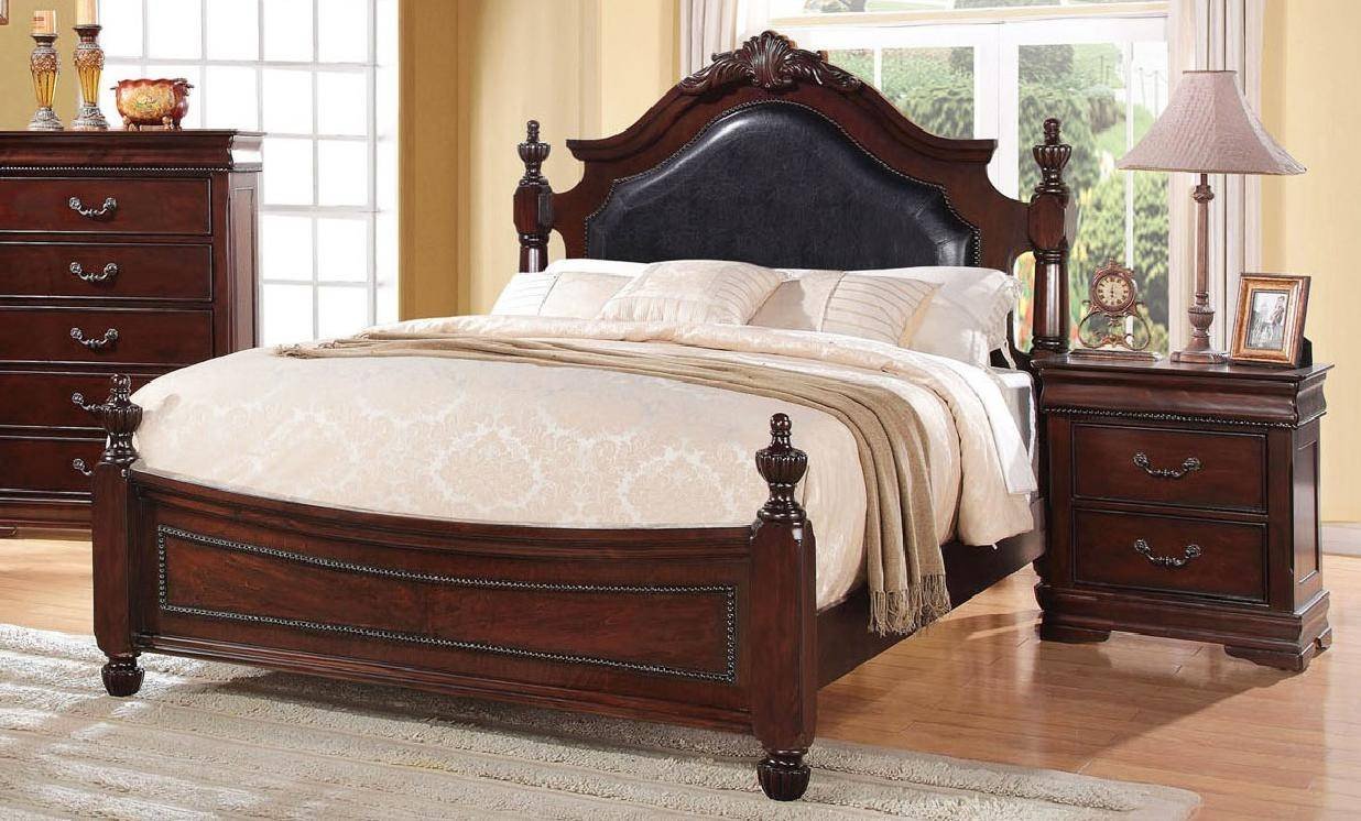 Grand Furniture Bedroom Set Fresh Black Cherry Upholstered Poster King Bed Set 5pcs Acme