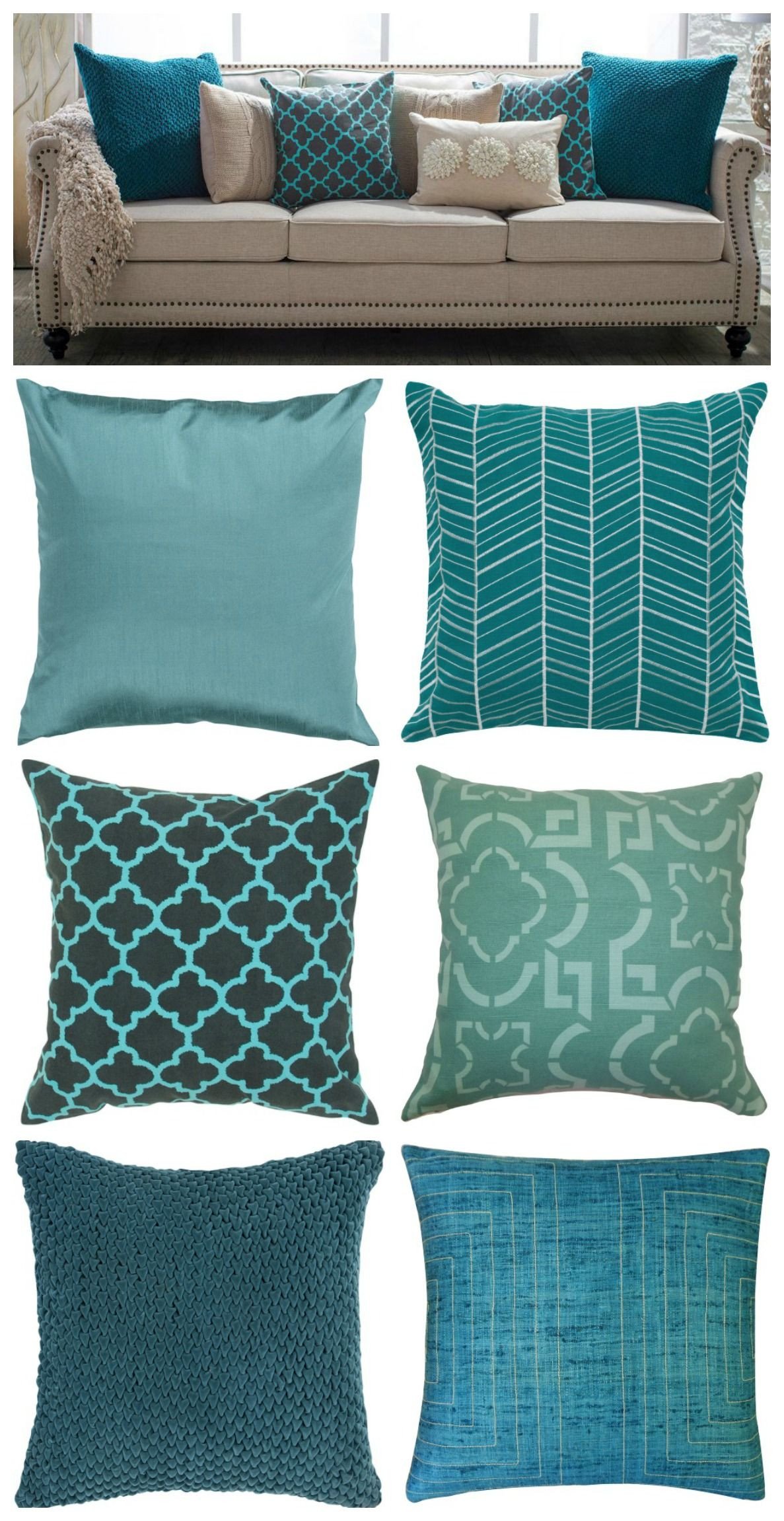 Gray and Aqua Bedroom New Teal Pillows