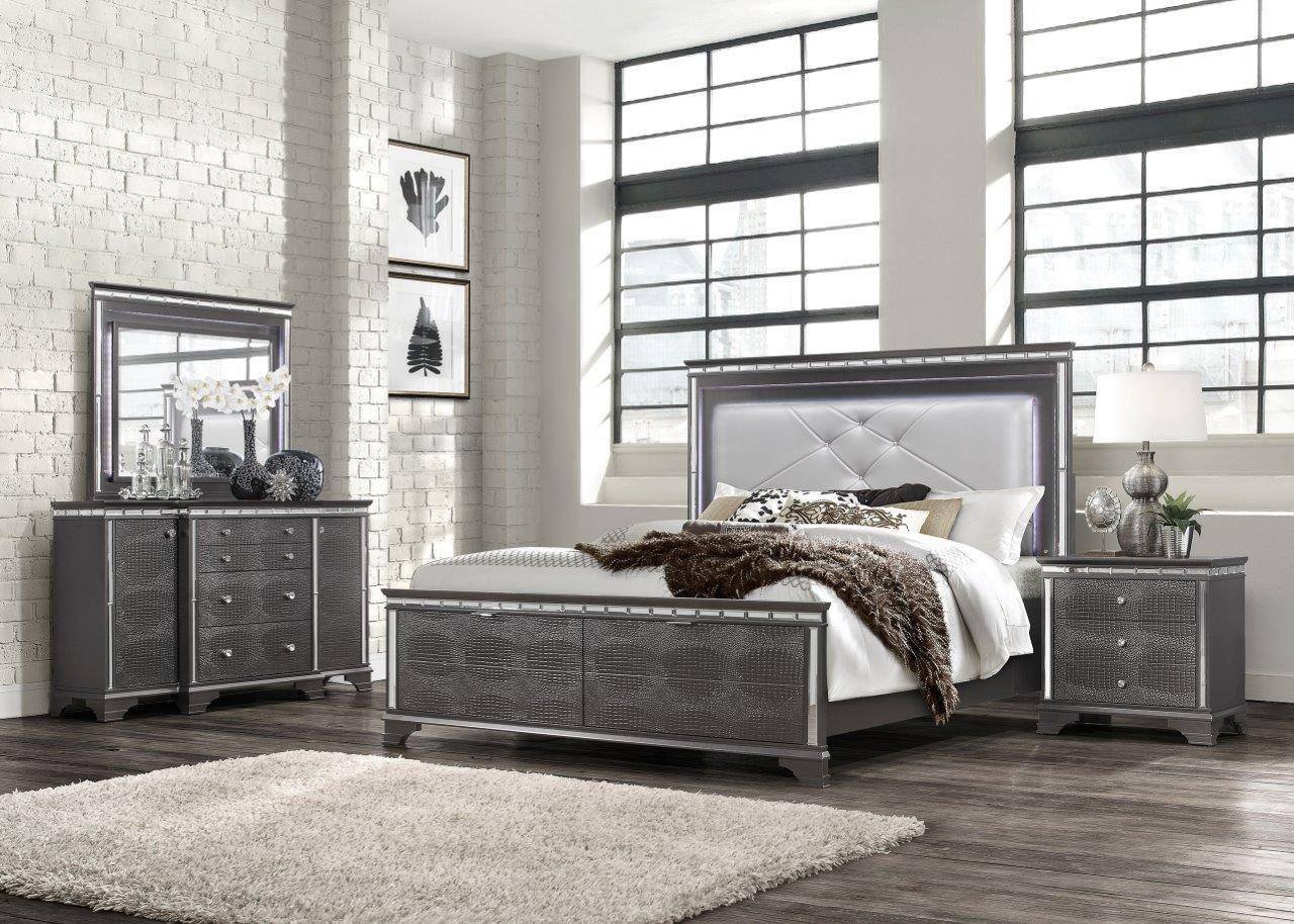 Gray King Bedroom Set Awesome Global Furniture Penelope Modern Metallic Grey Finish King