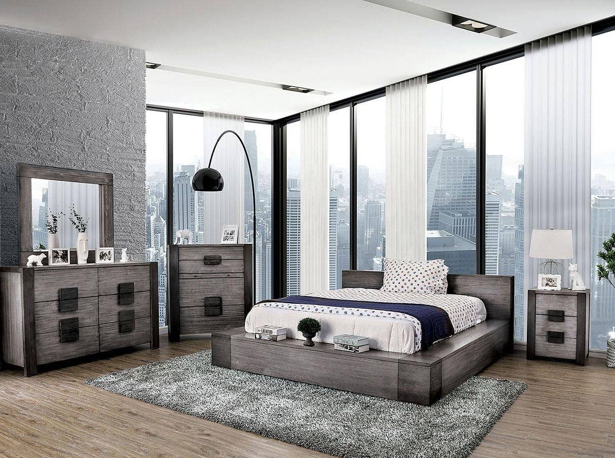 Gray King Bedroom Set New Rustic Gray Finish King Bedroom Set 5 Pcs Janeiro Furniture