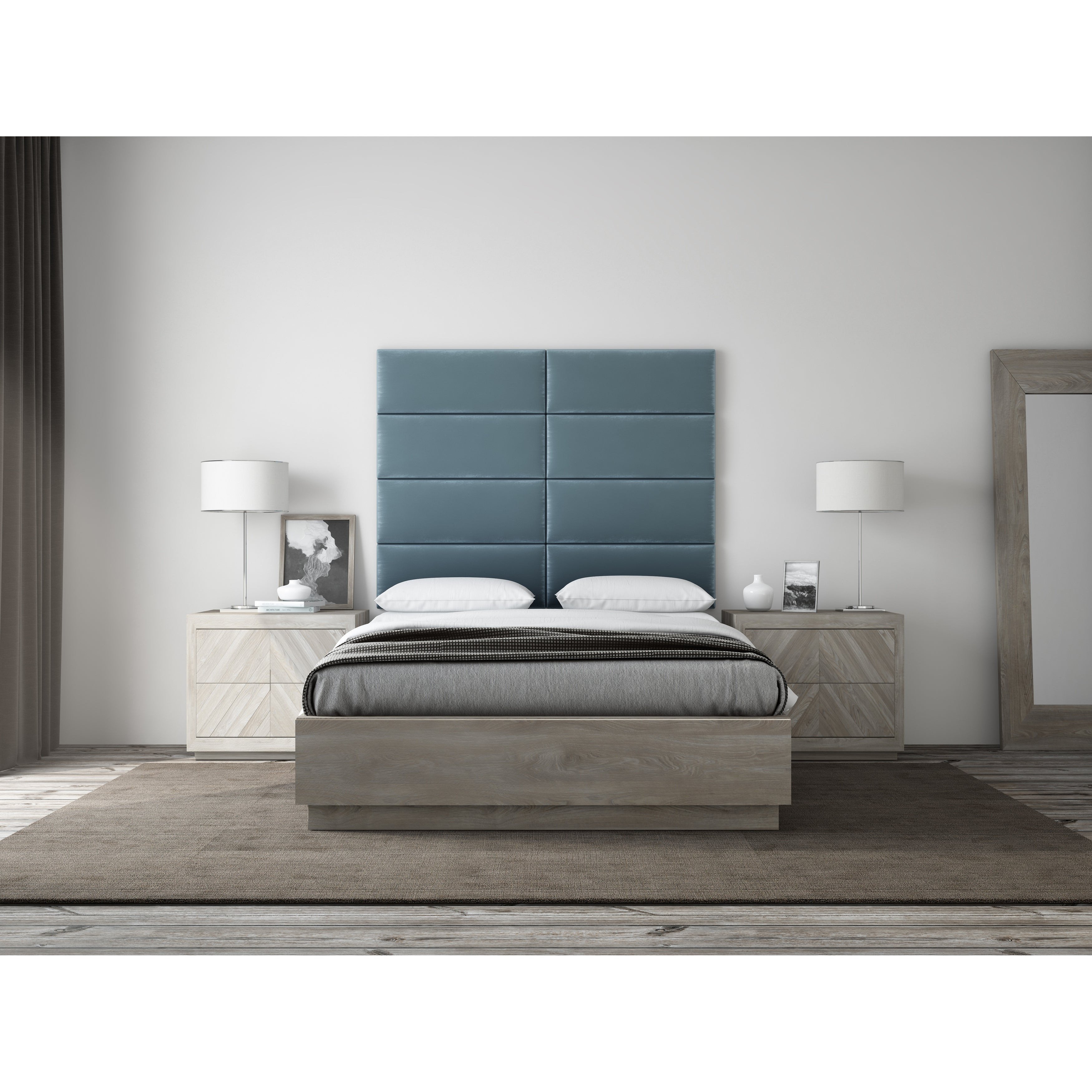 Grey Accent Wall Bedroom Unique Vant Upholstered Headboards Accent Wall Panels Packs 4 Plush Velvet Antique Blue 30&quot; Wide X 11 5&quot; Height