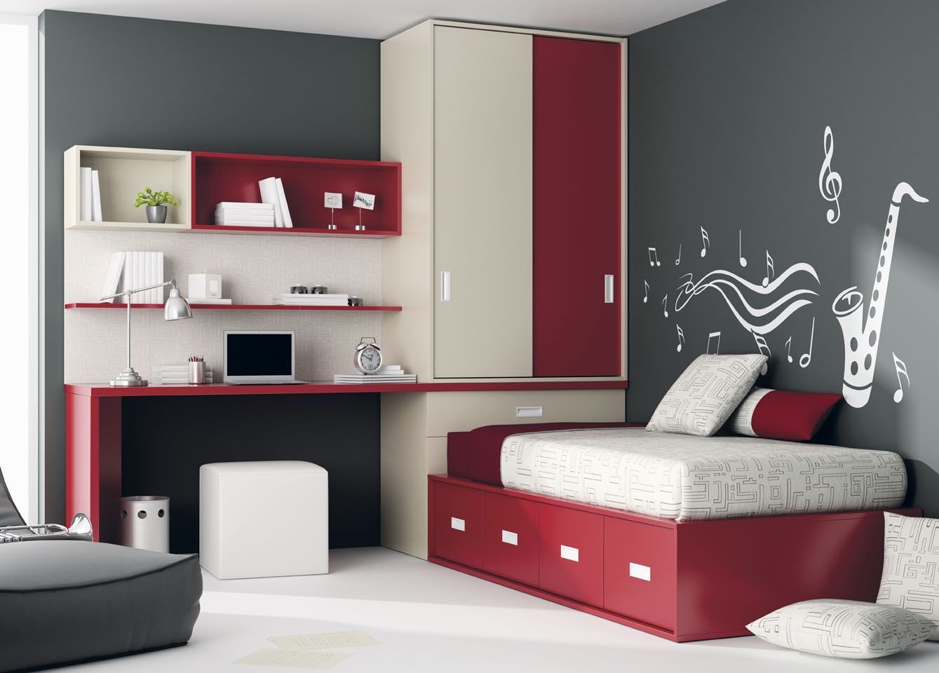 Grey and Red Bedroom Best Of Habitaciones Con Sinfonia