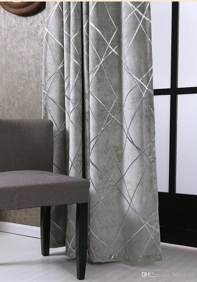 Grey Curtains for Bedroom Best Of 2019 Simple Modern Bedroom Balcony Living Room Villa Grey Thick Chenille Silver Jacquard Blackout Curtain Water Cube Free Installation From Hezekiah