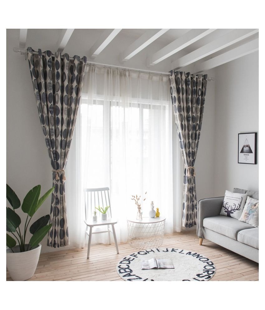Grey Curtains for Bedroom Elegant Cocoshope Curtains Fashionable Simple Circles Pattern
