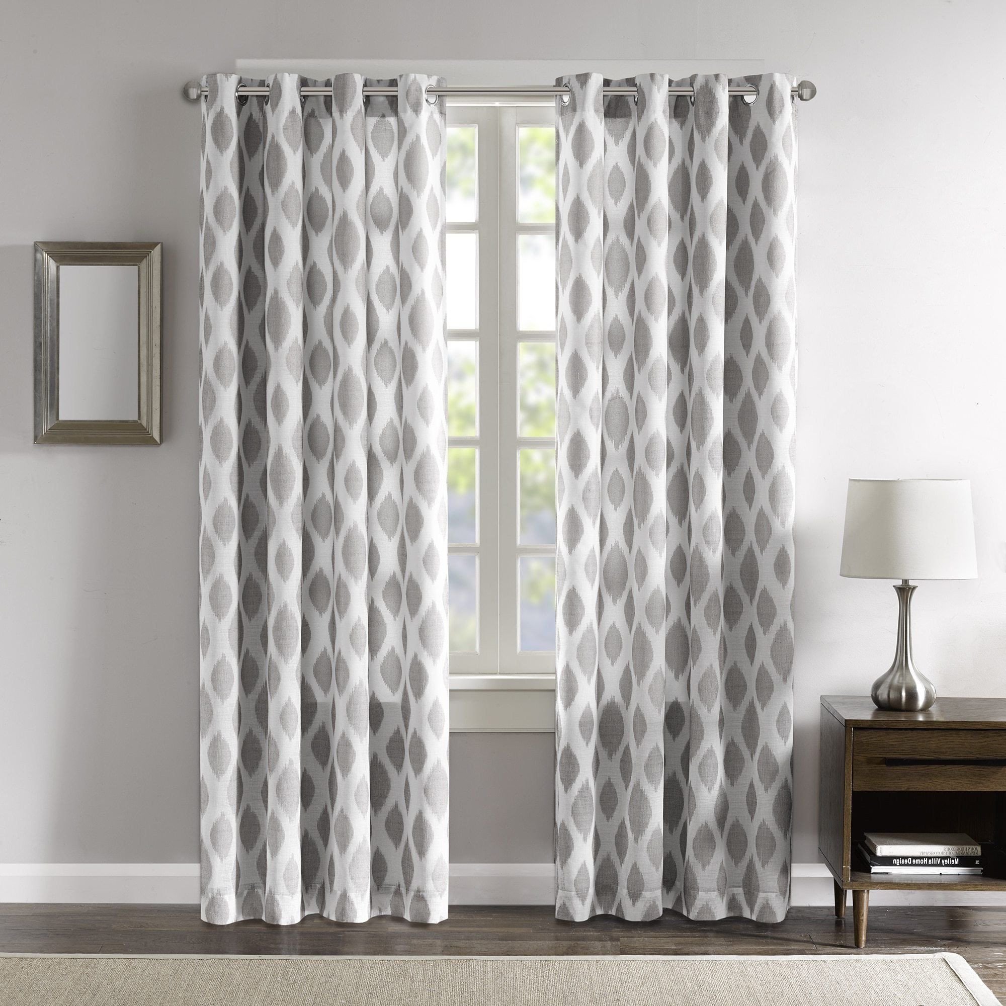 Grey Curtains for Bedroom Inspirational Dh 1 Piece 84 Inch Silver Grey White Ikat Curtain Panel