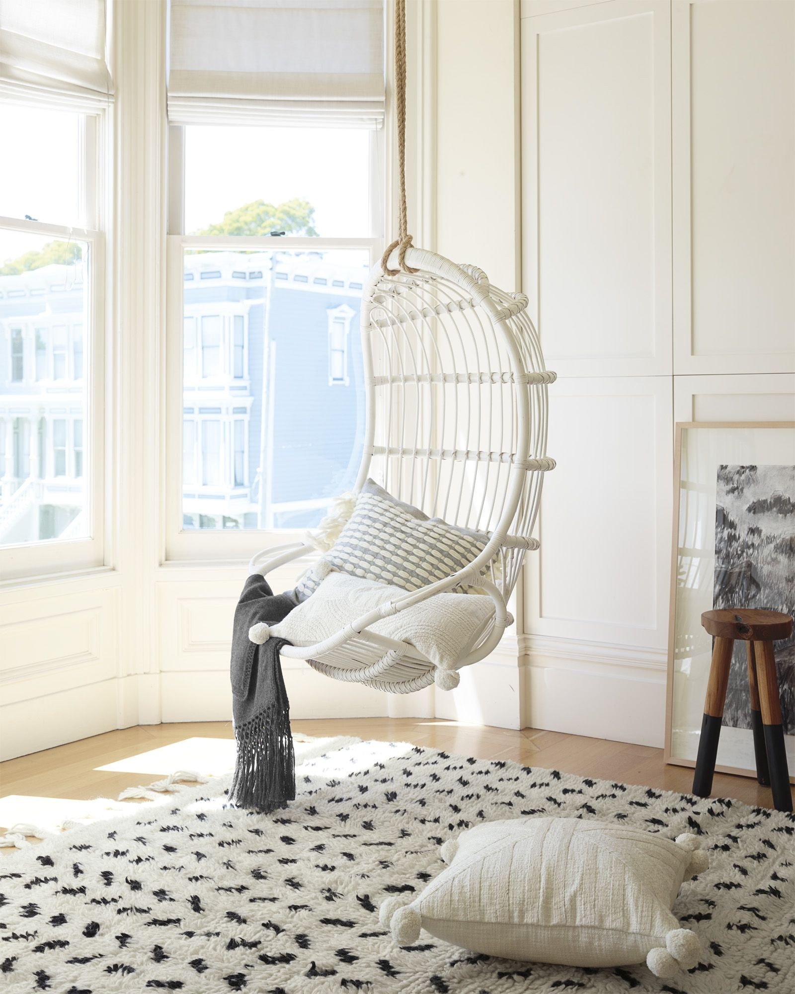 Hammock Bed for Bedroom Fresh Hanging Rattan Chair &amp; Huxley Wool Rug Via Serena &amp; Lily