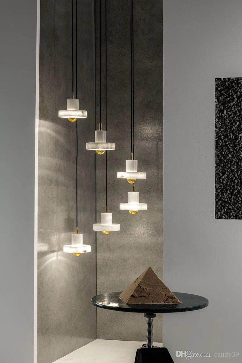 Hanging Lamp for Bedroom Lovely Modern Design White Marble Pendant Light Chandelier Bedside Ceiling Lamp New Sample Room Wall Hanging Lamp Art Home Lighting E079 Pendant Globe Light