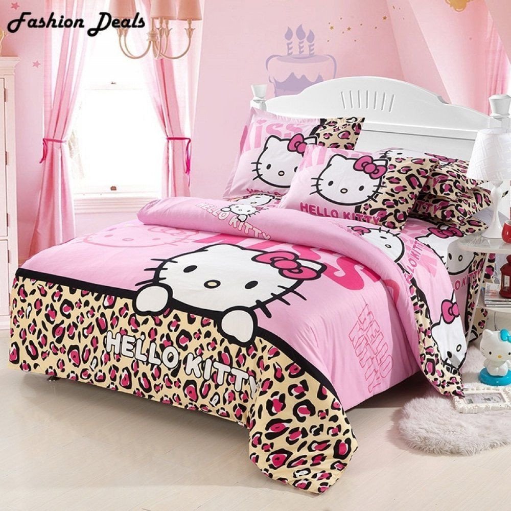 Hello Kitty Bedroom Set Inspirational Home Textile Hello Kitty Pattern Bedding Set