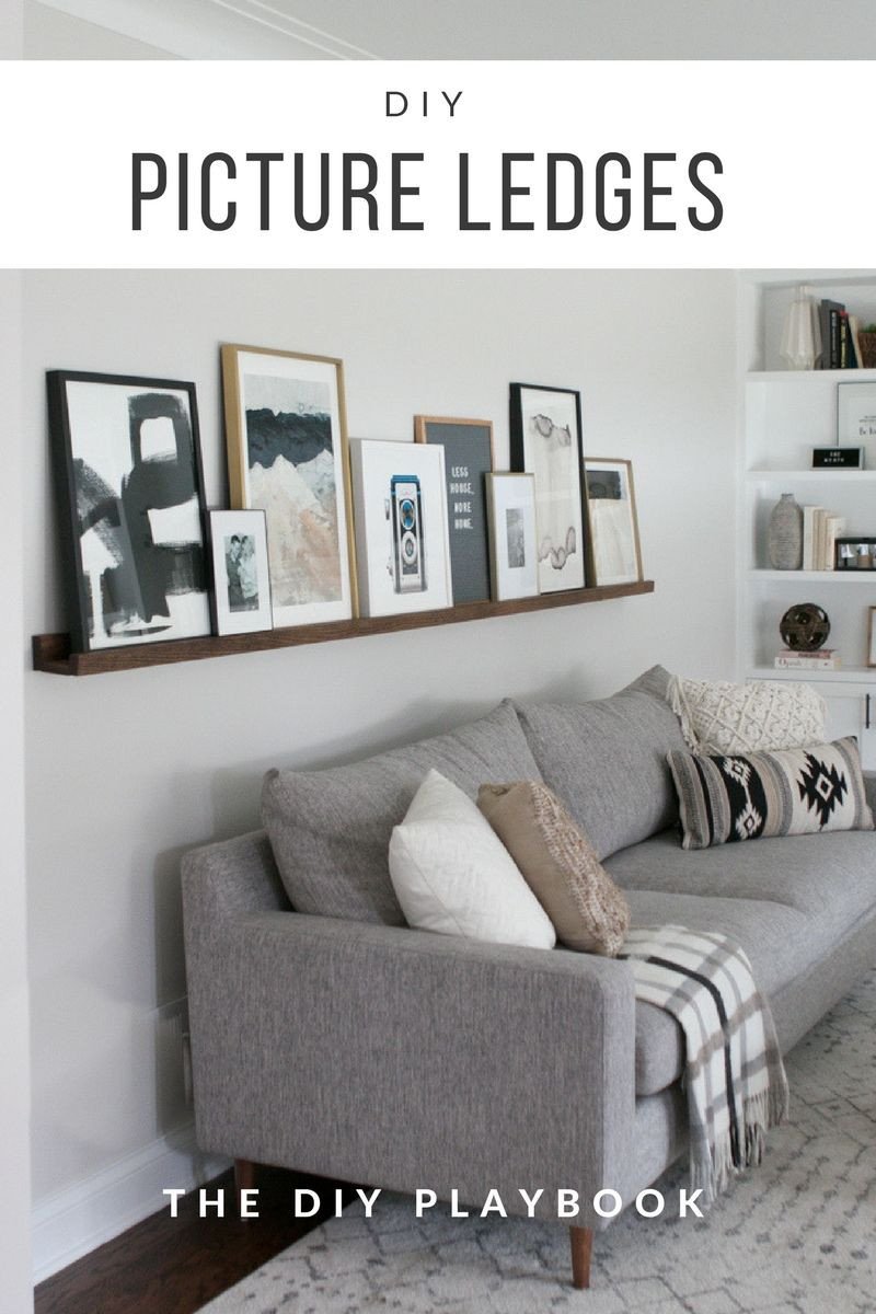 Homemade Wall Decoration Ideas for Bedroom Lovely Diy Picture Ledge Over the Couch Filled with Art