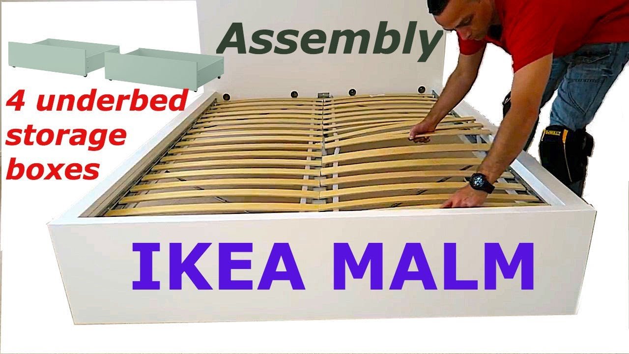 Ikea Bedroom Set Queen Awesome Ikea Malm Bed Frame assembly with 4 Storage Boxes White Luröy