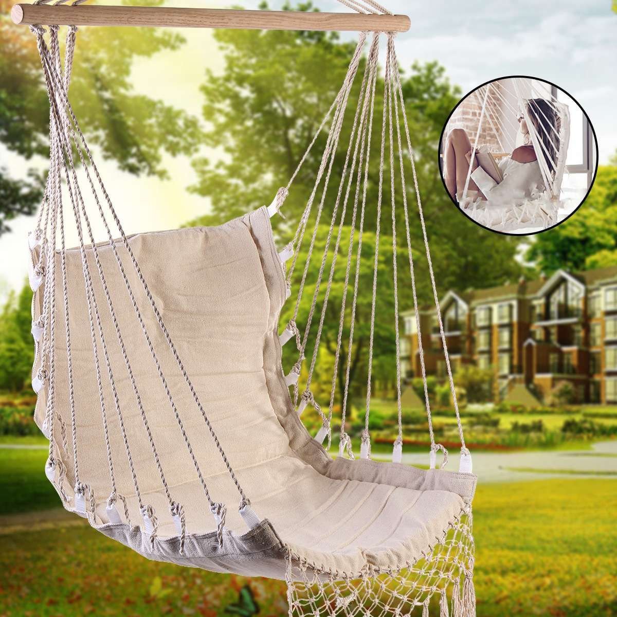 Indoor Hanging Chair for Bedroom Lovely Cotton Canvas Hammock Chair Swing Hanging Chair College