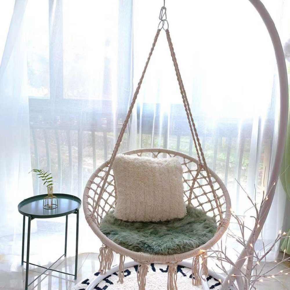 Indoor Hanging Chair for Bedroom Luxury nordic Style Round Hammock Outdoor Indoor Dormitory Bedroom