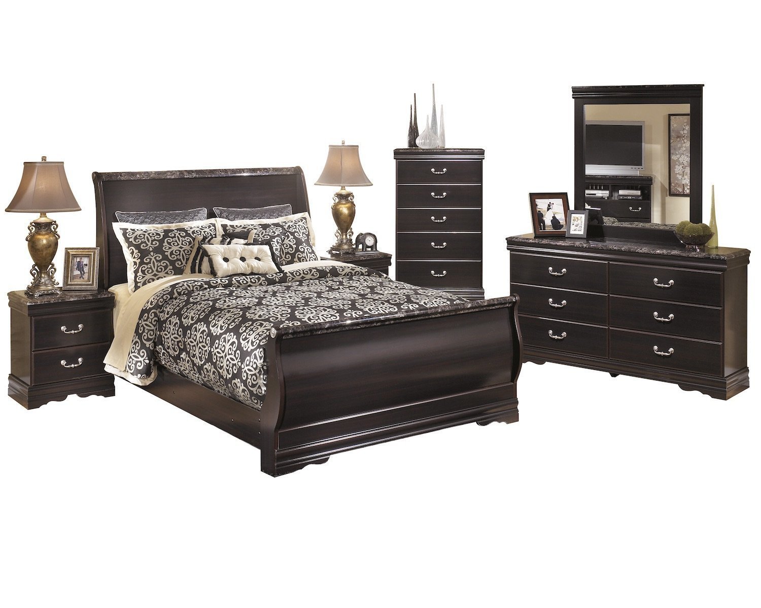 Juararo Queen Bedroom Set Beautiful Amazon ashley Esmarelda 6pc Queen Panel Bedroom Set