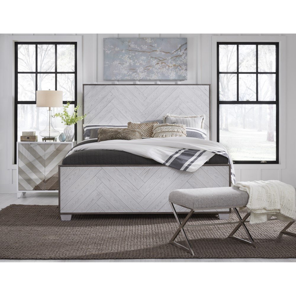 Kathy Ireland Bedroom Furniture Beautiful Pulaski Modern Farmhouse Metal Frame White Wood Queen Bed D192 Br K8