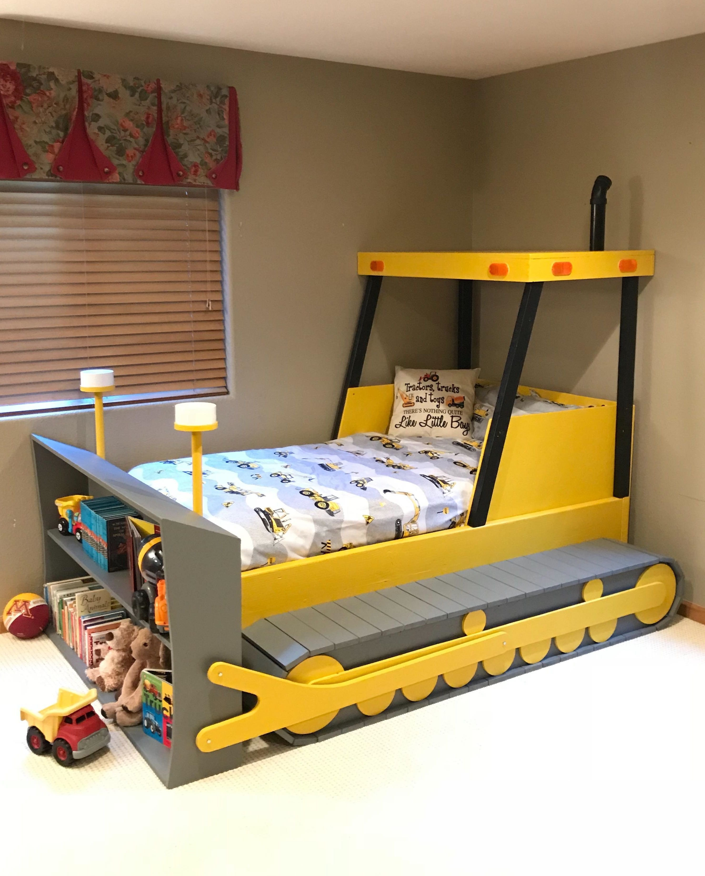 Kids Bedroom Set with Desk Inspirational Twin Size Bulldozer Bed Plans Pdf format Create A