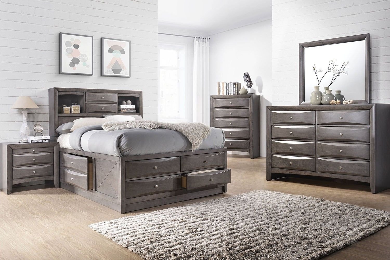 Kids Full Bedroom Set Inspirational the Remi Gray Storage Bedroom Pairs Cool Contoured Lines