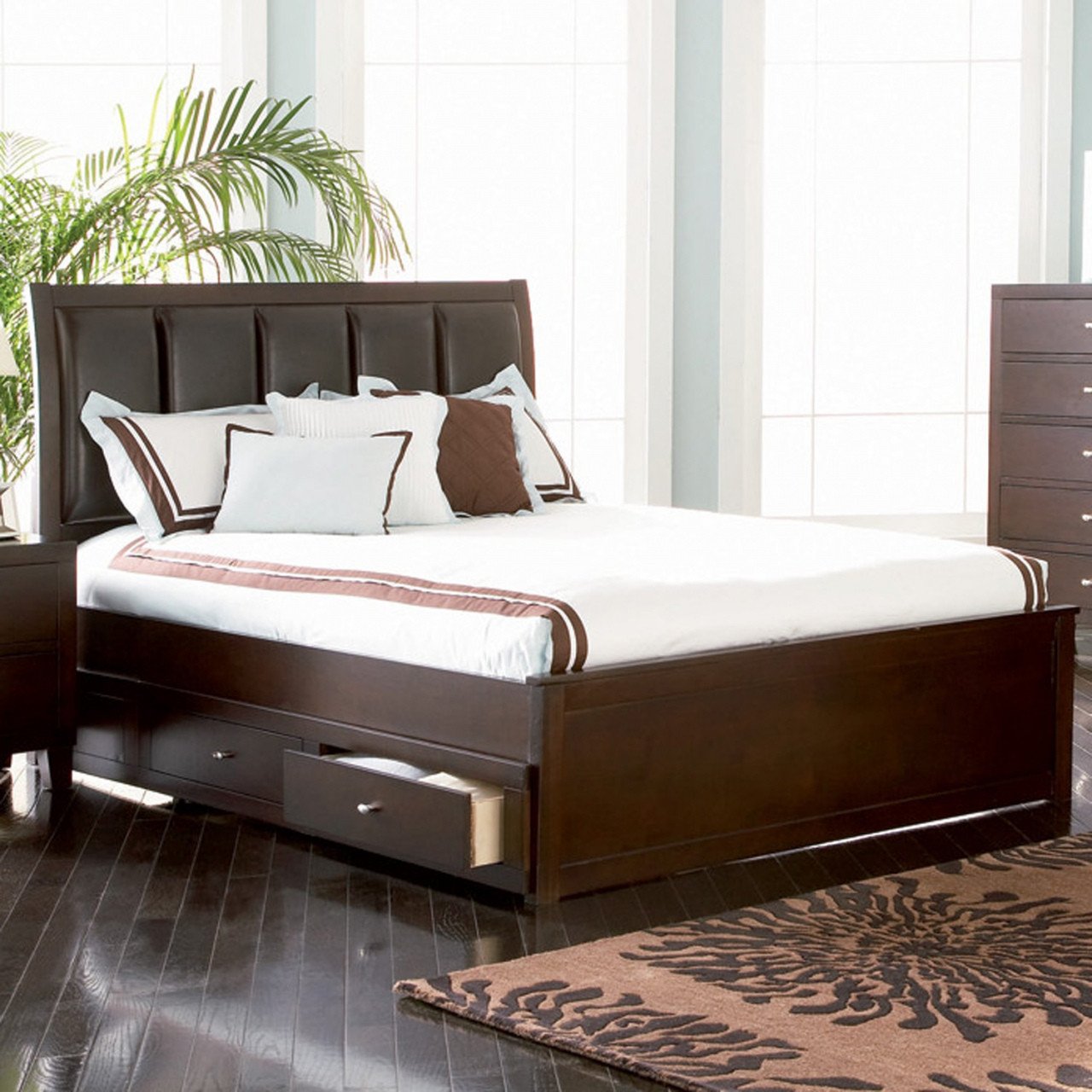 King Size Bedroom Benches Beautiful Full Size Bed with Storage Drawers Underneath — Procura Home