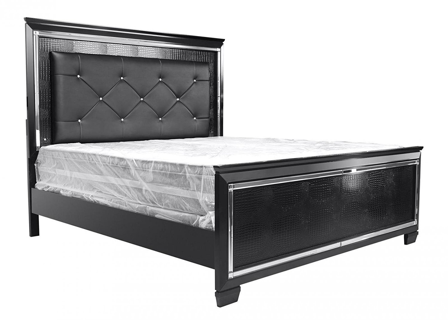 King Size Bedroom Set with Mattress Fresh Amazon soflex Tinley Black Leather Diamond Tufted Panel