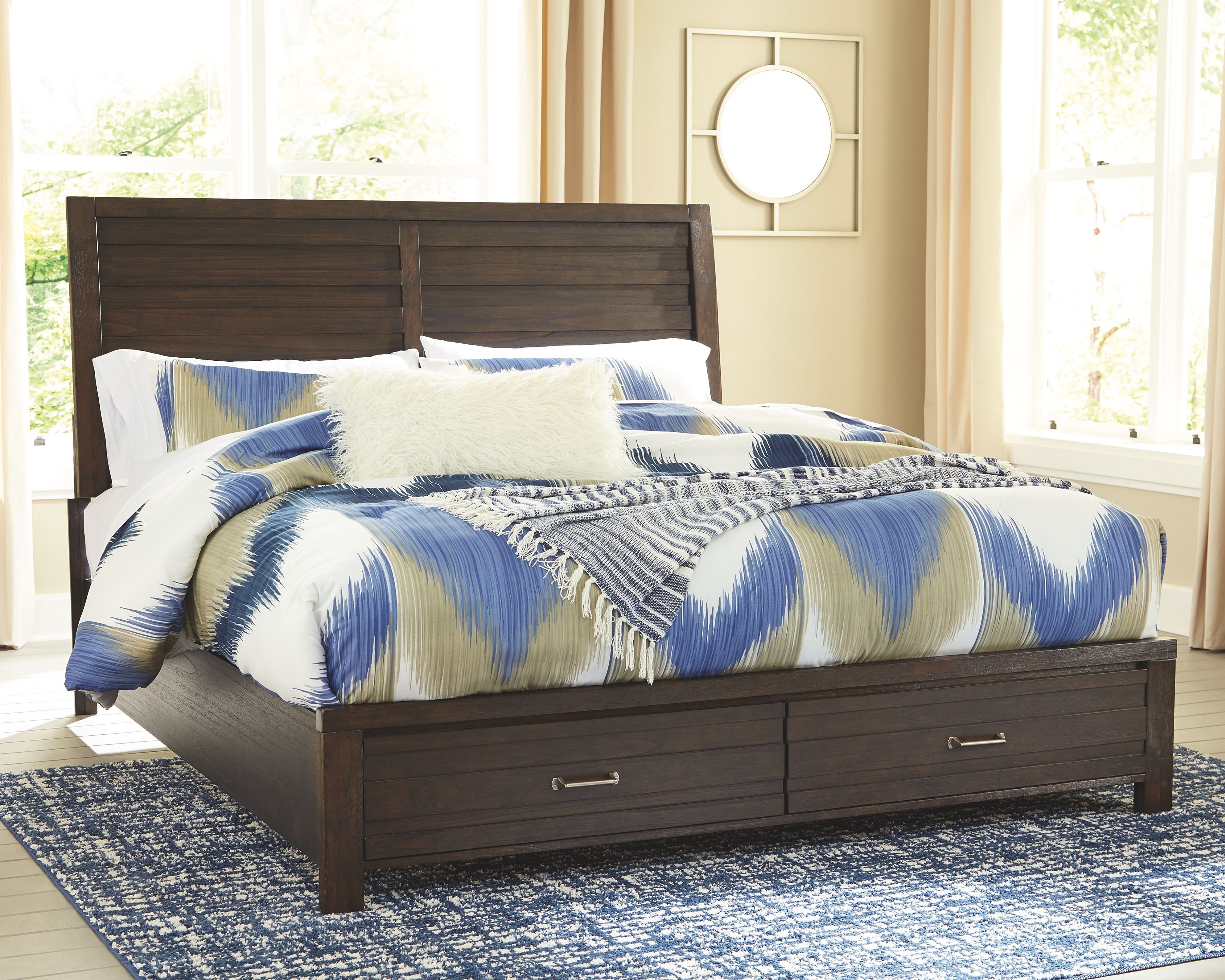 King Size Bedroom Suites Inspirational Darbry California King Panel Bed with Storage Brown