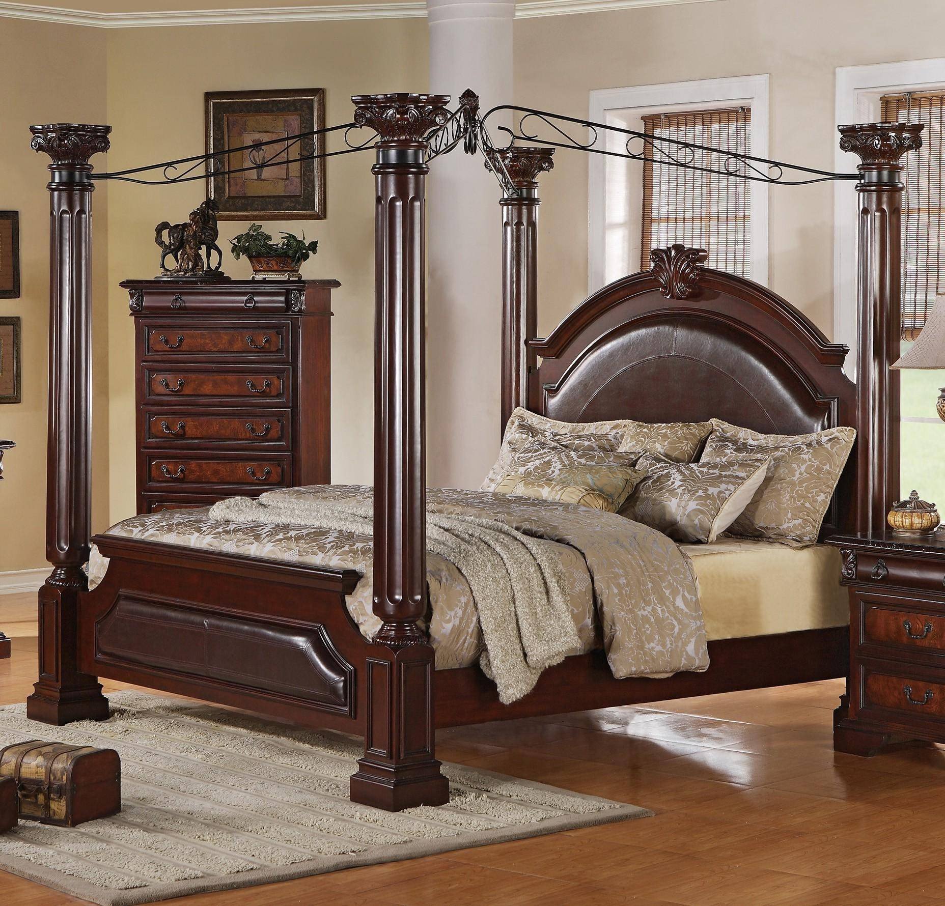 King Size Canopy Bedroom Set Inspirational Neo Renaissance B1470 Q Canopy Bedroom Set In 6 Pieces by