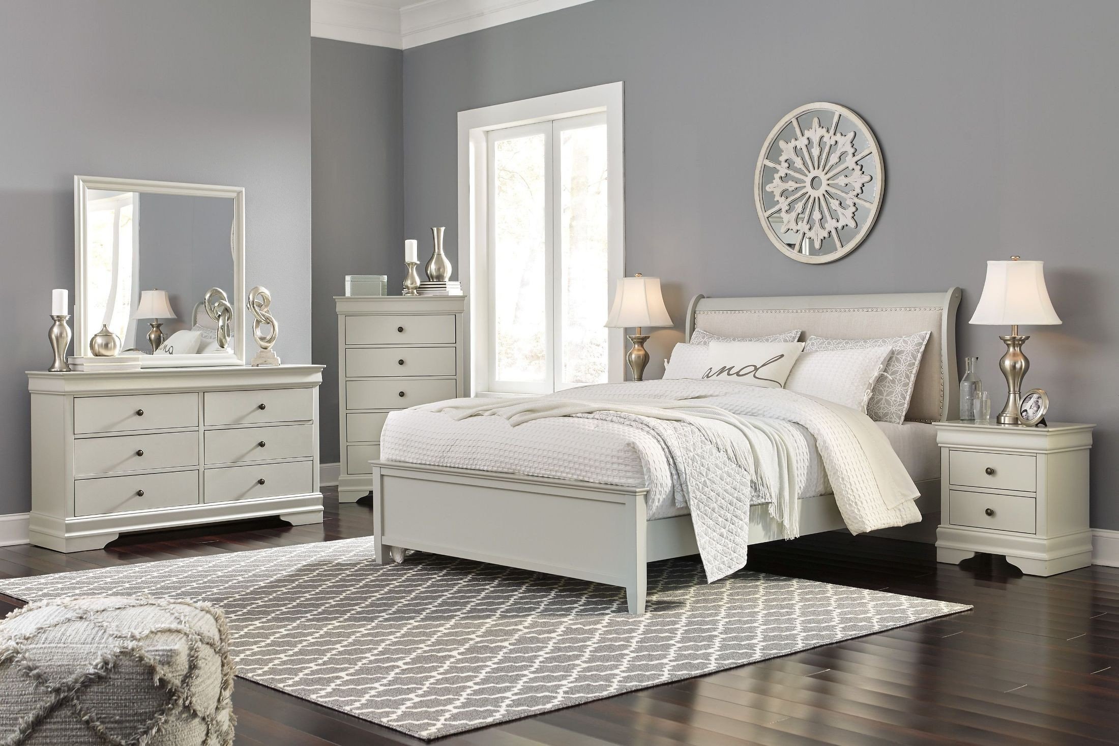 King Size Poster Bedroom Set Inspirational Emma Mason Signature Jarred 5 Piece Sleigh Bedroom Set In Gray