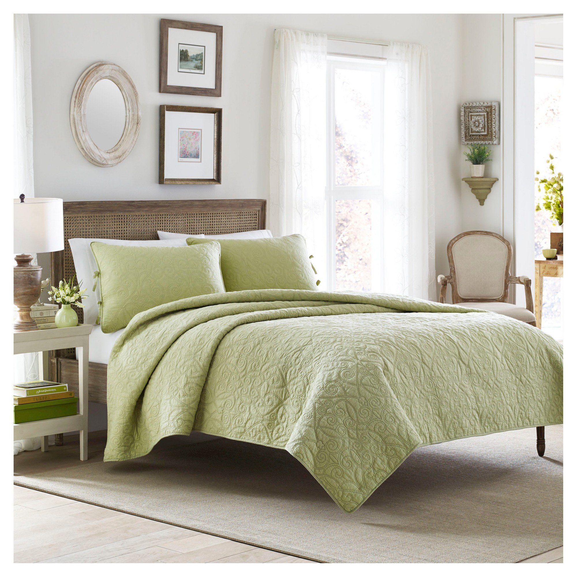 Laura ashley Bedroom Set Best Of Felicity Quilt and Sham Set Full Queen Light Green Laura