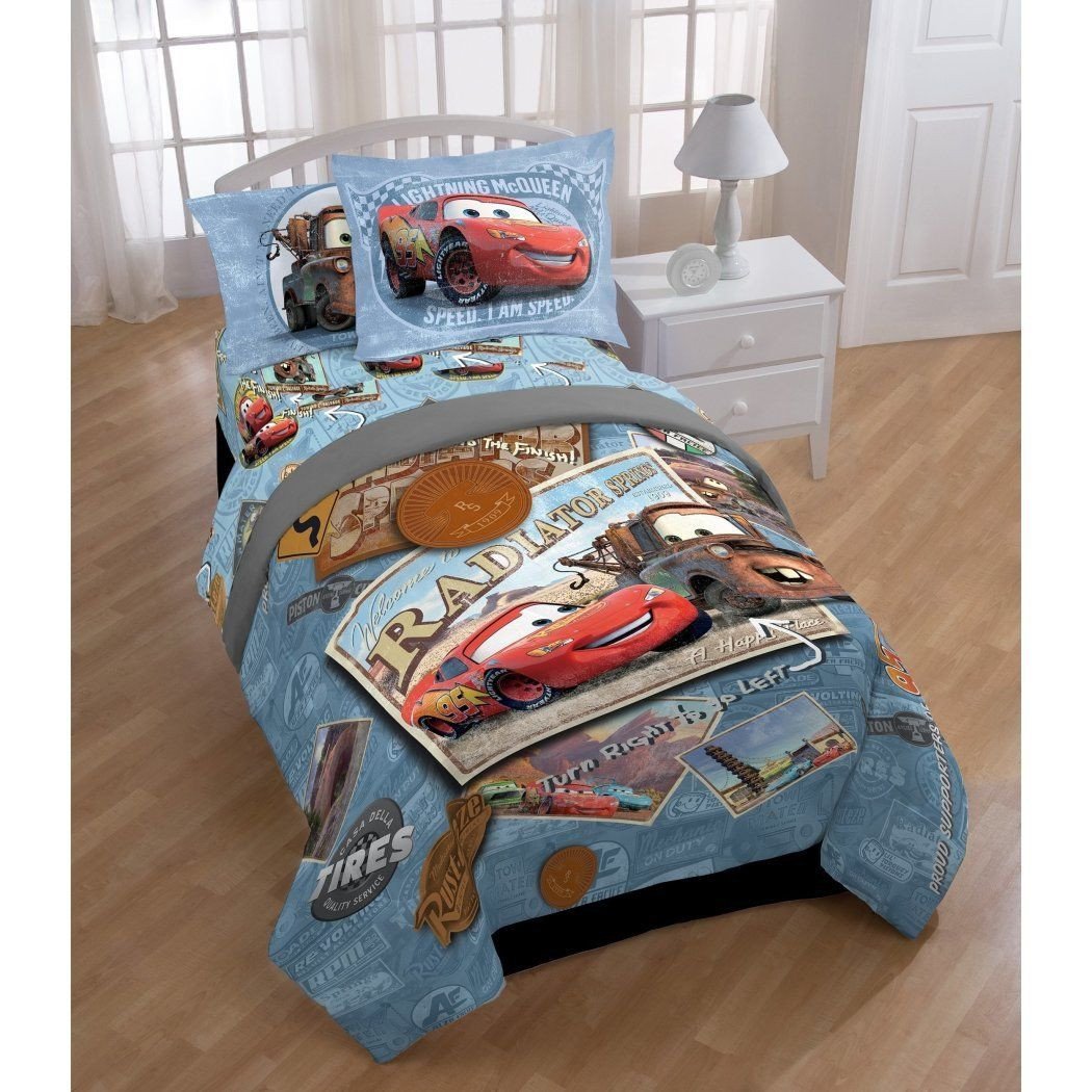 Lightning Mcqueen Bedroom Set Elegant Kids Blue Brown toe Mater forter Twin Set Red Lightning