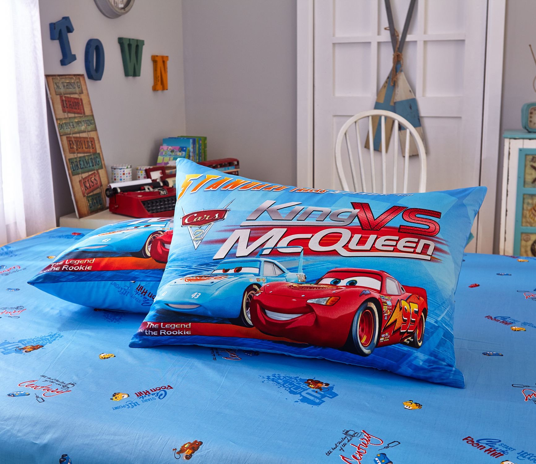 Lightning Mcqueen Bedroom Set New Blue Color Disney Cars Bedding Set