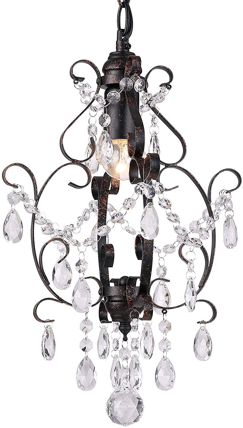 Little Girl Chandelier Bedroom Unique Riomasee Mini Chandelier Bronze Chandeliers 1 Light Elegant Chandelier Crystal Iron Ceiling Light Fixture for Bathroom Foyer