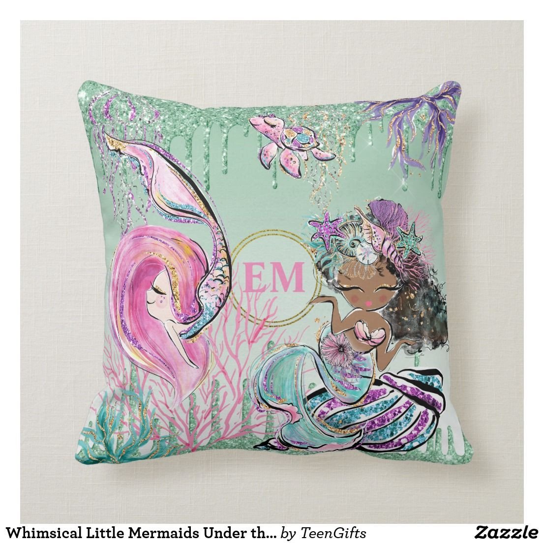 Little Mermaid Bedroom Set Best Of Whimsical Little Mermaids Under the Sea Monogram Throw