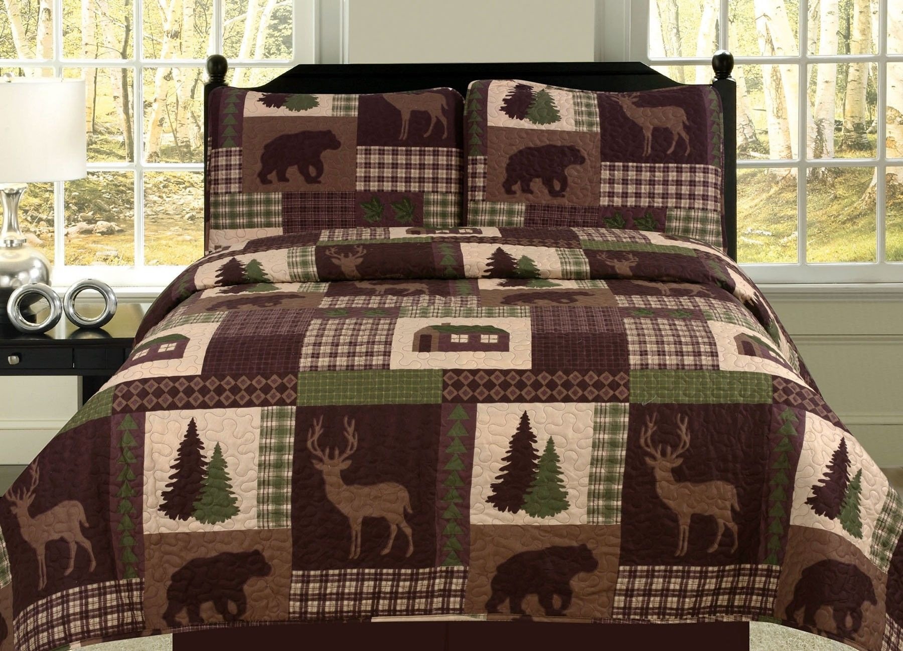 Log King Size Bedroom Set Lovely Beatrice Cozy Cabin Full Queen Quilt 3 Piece Set Rustic