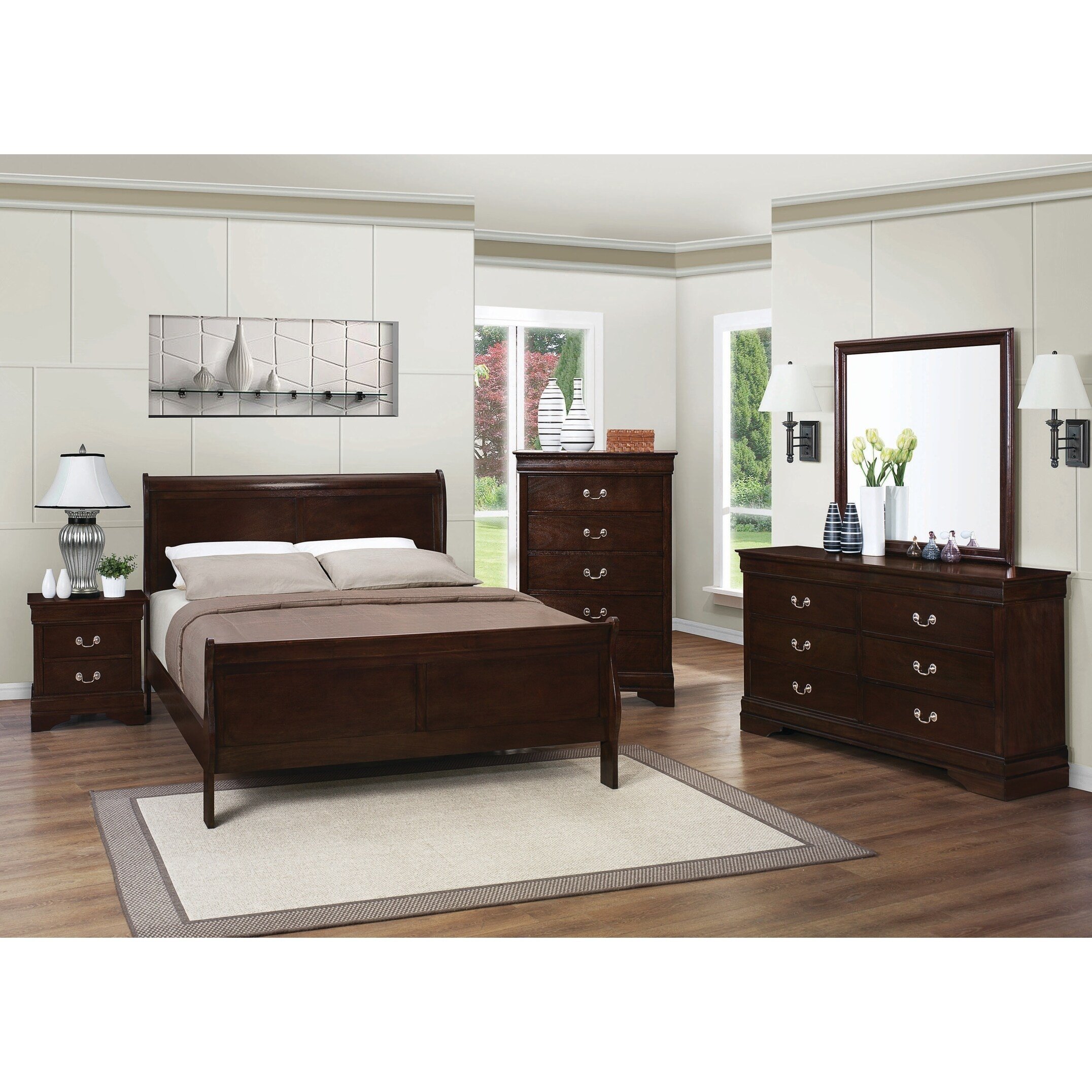 Louis Philippe Bedroom Set Inspirational Louis Philippe Warm Brown 4 Piece Bedroom Set