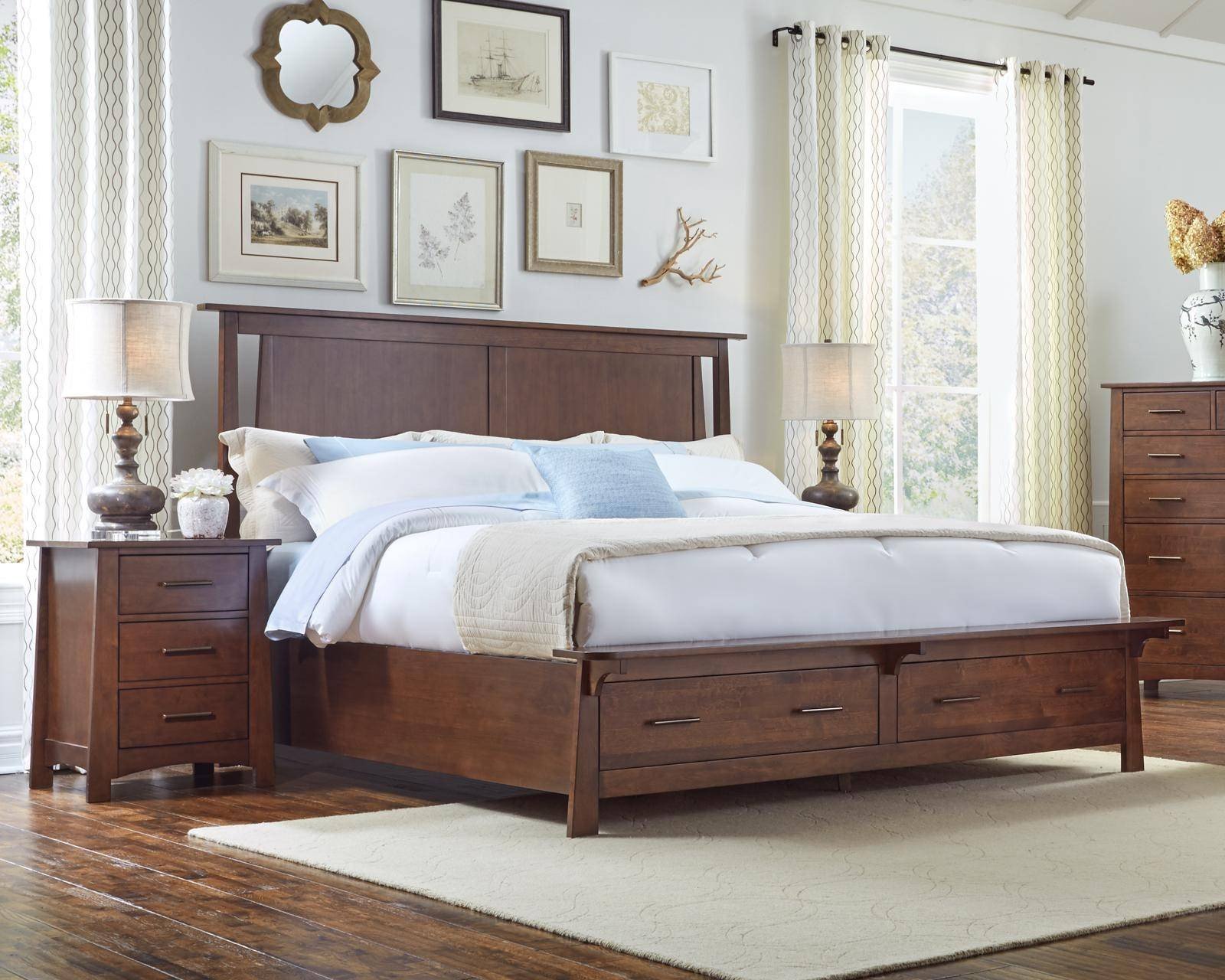 Low Price Bedroom Set Lovely Modern King Storage Bedroom Set 5pcs Sumatra Brown sodwb5131