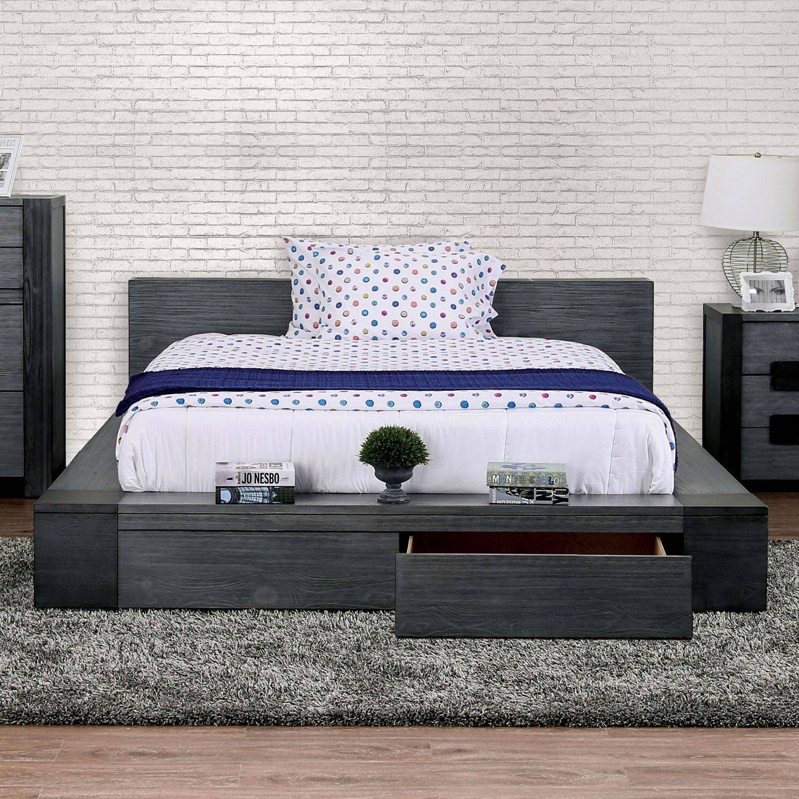 Low Profile Bedroom Set Best Of Rustic Gray Finish Queen Storage Bedroom Set 5pcs Janeiro