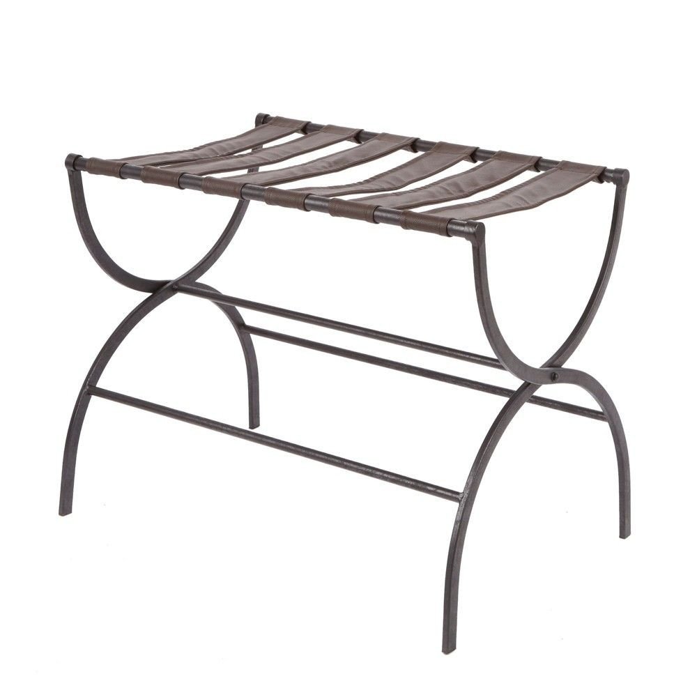 Luggage Rack for Bedroom Elegant Julian Metal Luggage Rack with Contour Legs Black