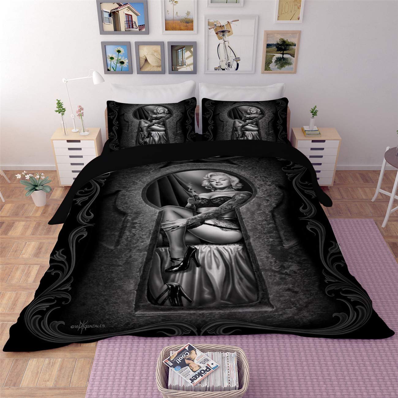 Marilyn Monroe Bedroom Set Lovely Amtan 3d Marilyn Monroe Duvet Cover Set Y Marilyn Monroe Smile Bedding Set Black Skull Print Bed Set 3pc 1duvet Cover 2pillowcase King Queen Full