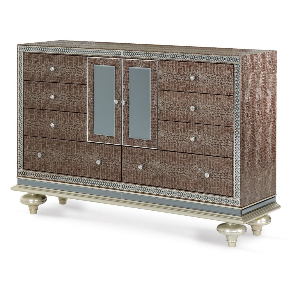 Michael Amini Bedroom Set Lovely Aico by Michael Amini Hollywood Swank Upholstered Dresser In Amazing Gator 33