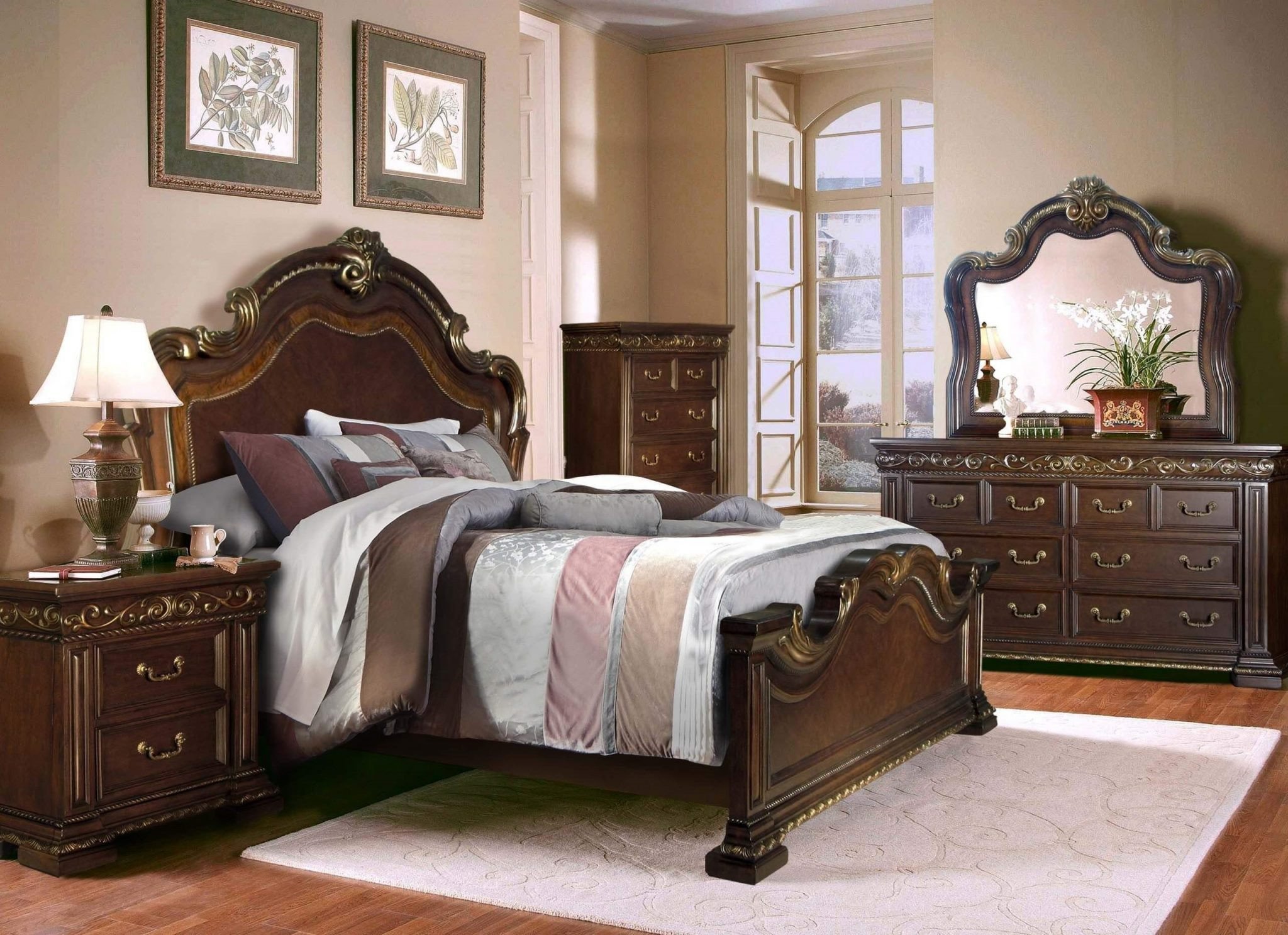 Michael Amini Bedroom Set Lovely Mcferran B538 Monaco Bed Brown Finish