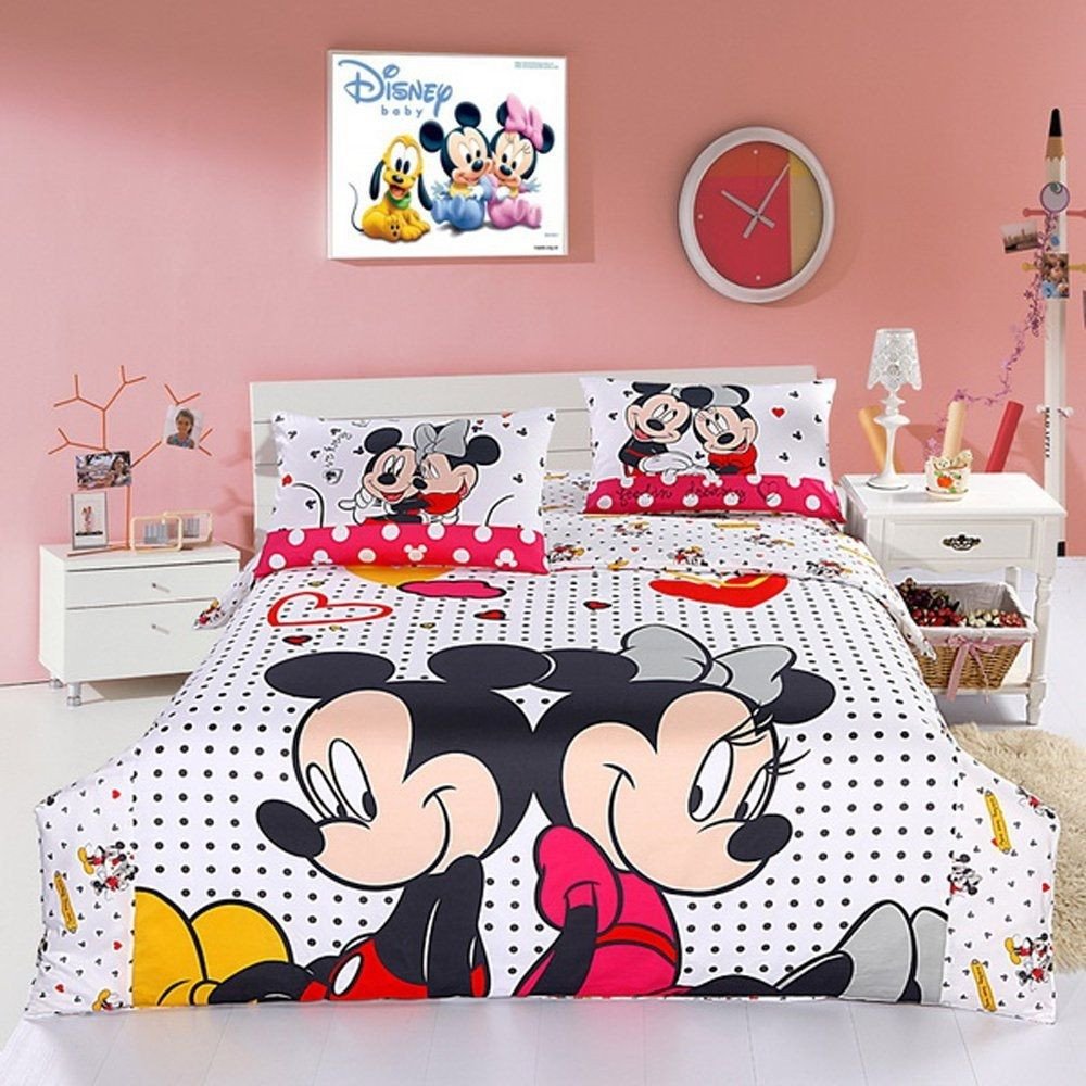 Mickey Mouse Bedroom Accessories Luxury Mickey and Minnie Mouse Double Bedding Set