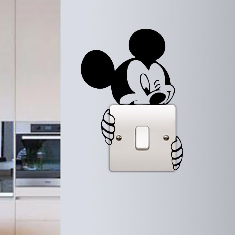 Mickey Mouse Bedroom Decorations New Mickey Mouse Wall Sticker Switch Vinyl Decal Funny